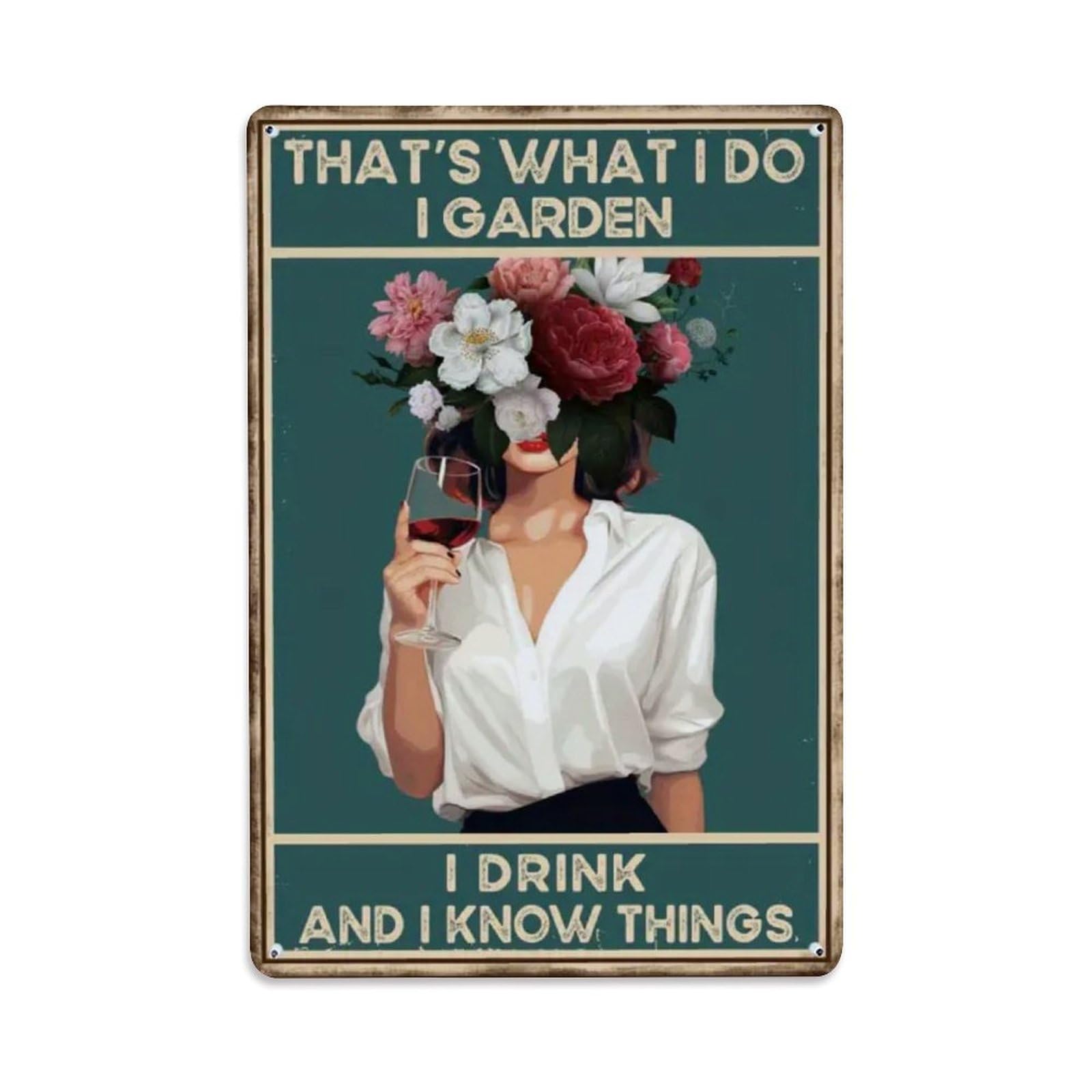 Rkundrne Vintage That's What I Do, I Garden Metal Tin Sign Garden Bedroom Cafe Bar Man Cave Home Wall Decor Metal Poster 8X12 In