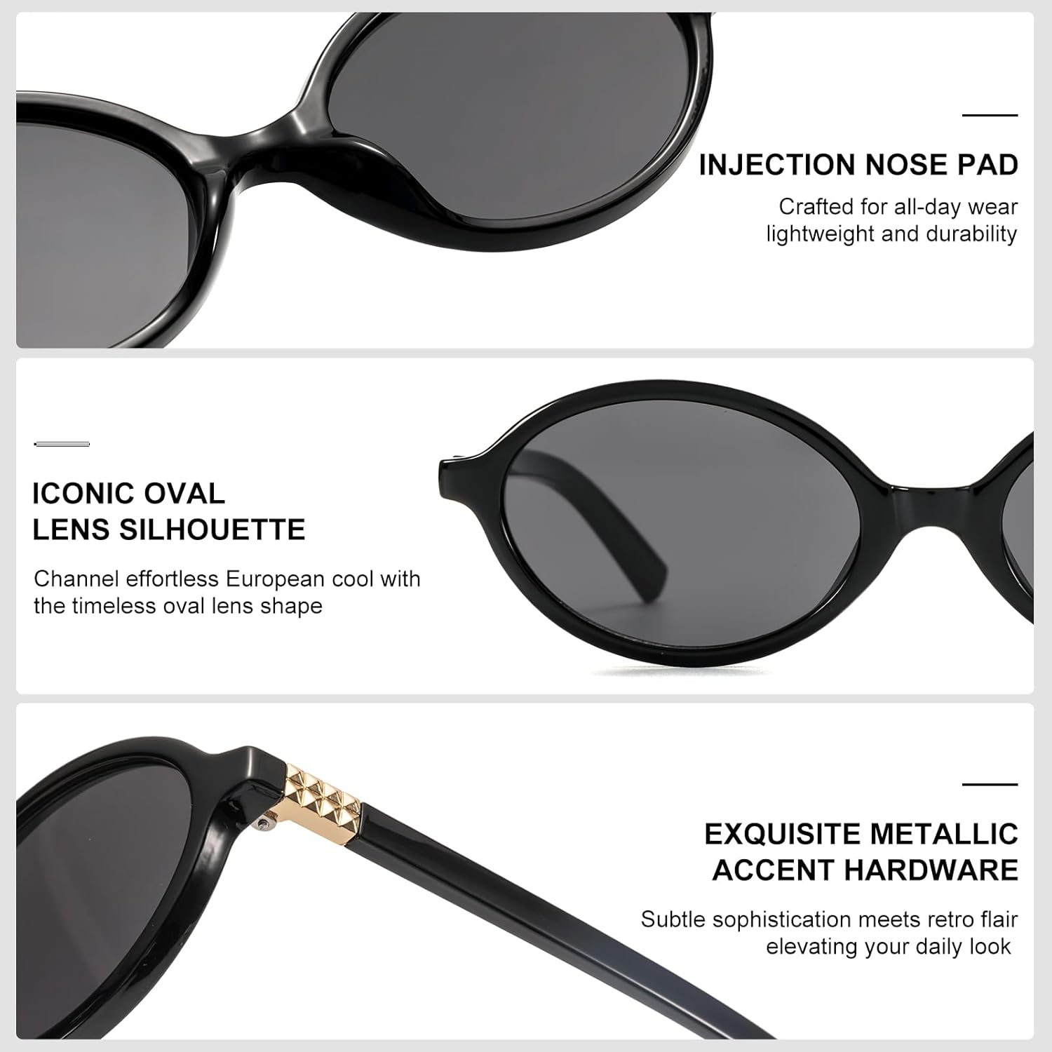 Retro Oval Sunglasses for Women Vintage 90s Y2K Trendy Designer Sun Glasses - Image 5