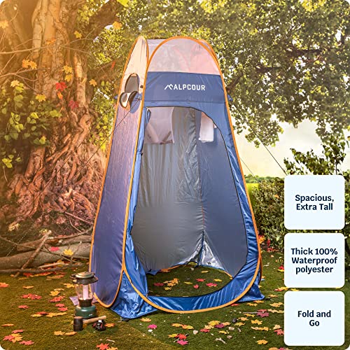 Alpcour-Portable-Pop-Up-Tent--Privacy-Tent-for-Portable-Toilet-Shower-and-Changing-Room-for-Camping-and-Outdoors--Spacious-Extra-Tall-and-Waterproof-with-Utility-Accessories-Sturdy-and-Easy-Fold