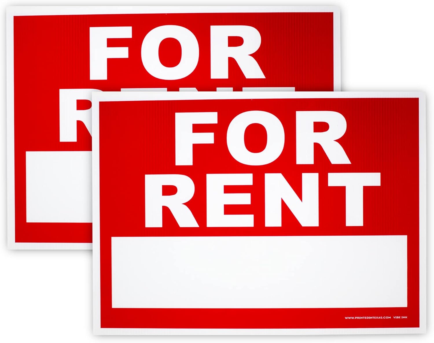 VIBE INK Large 24"x18" Home for Rent Yard Sign Lawn Signage UV Ink Corrugated Plastic Double Sided Waterproof Metal Stake included - Made in USA Great for Real Estate, Private Sellers, Home Owners (2)