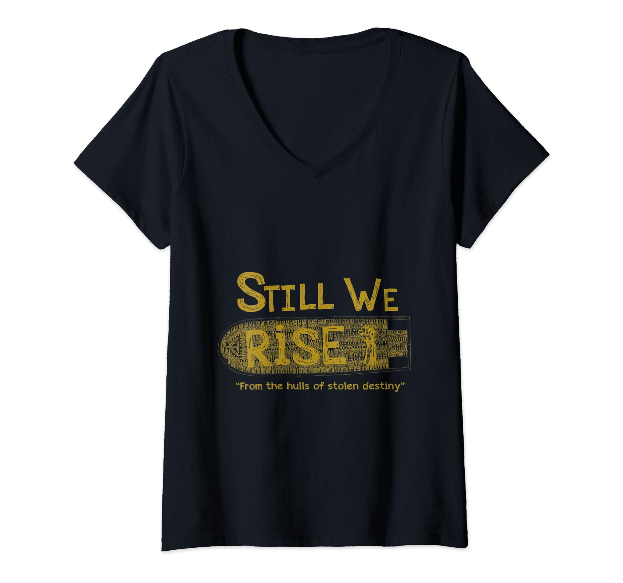 Womens Still We Rise V-Neck T-Shirt