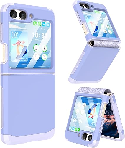 Miniatura 1 de Funda diseñada para el Galaxy Z Flip 5 con protección de bisagra, Samsung Flip 5 resistente a prueba de golpes, funda protectora de cuerpo completo