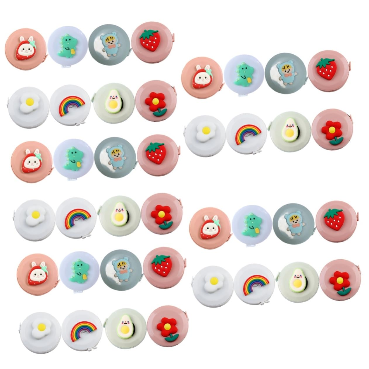 HOMSFOU Mini Cinta Retráctil De Cartoon Para Medidas De Cuerpo Y Manualidades Diseño Lindo Y Compacto Para Costura Y Estudiantes 8 Piezas X 5