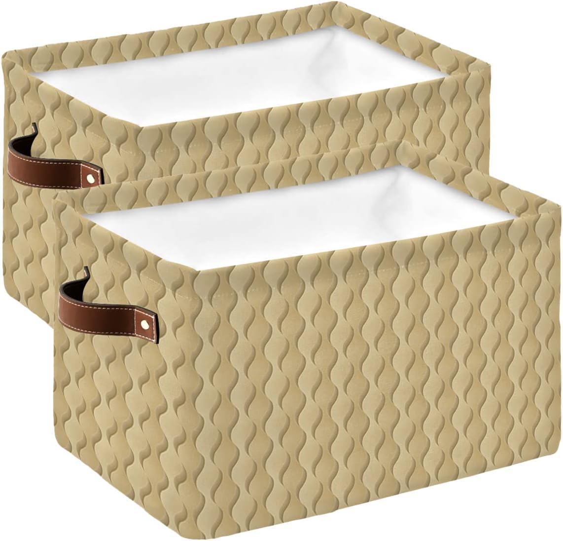 Yomandocix Farmhouse Beige Storage Bins Cubes Waterproof