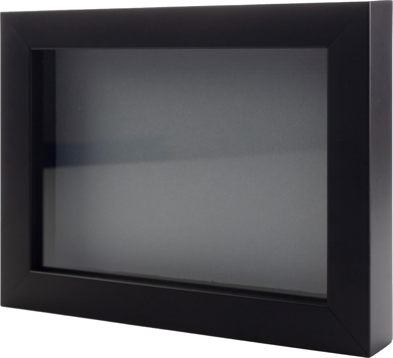 Black 16x20 Wood Shadow Box Display Frame with Grey Acid-Free Backing UV Acrylic & Hanging Hardware - with 3/4" Usable Depth - Makes Great T Shirt Display Frame Shadowbox 16x20 Grey Backing