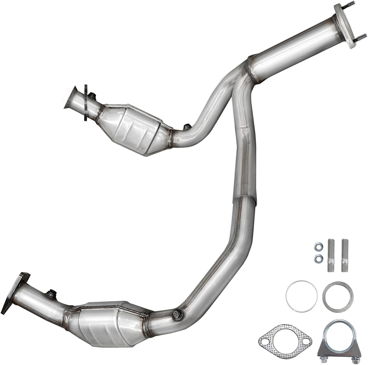 JT Exhaust Catalytic Converter Compatible with 2007 2008 Chevrolet Silverado 1500/ Tahoe/Avalanche/Suburban 1500, GMC Sierra 1500/ Yukon/XL 1500 4.3L 4.8L 5.3L 6.0L (EPA Compliant)(Catalyst+ Grade)