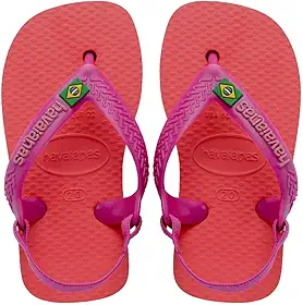 Chinelo Havaianas Baby Brasil Logo Rosa Cristal