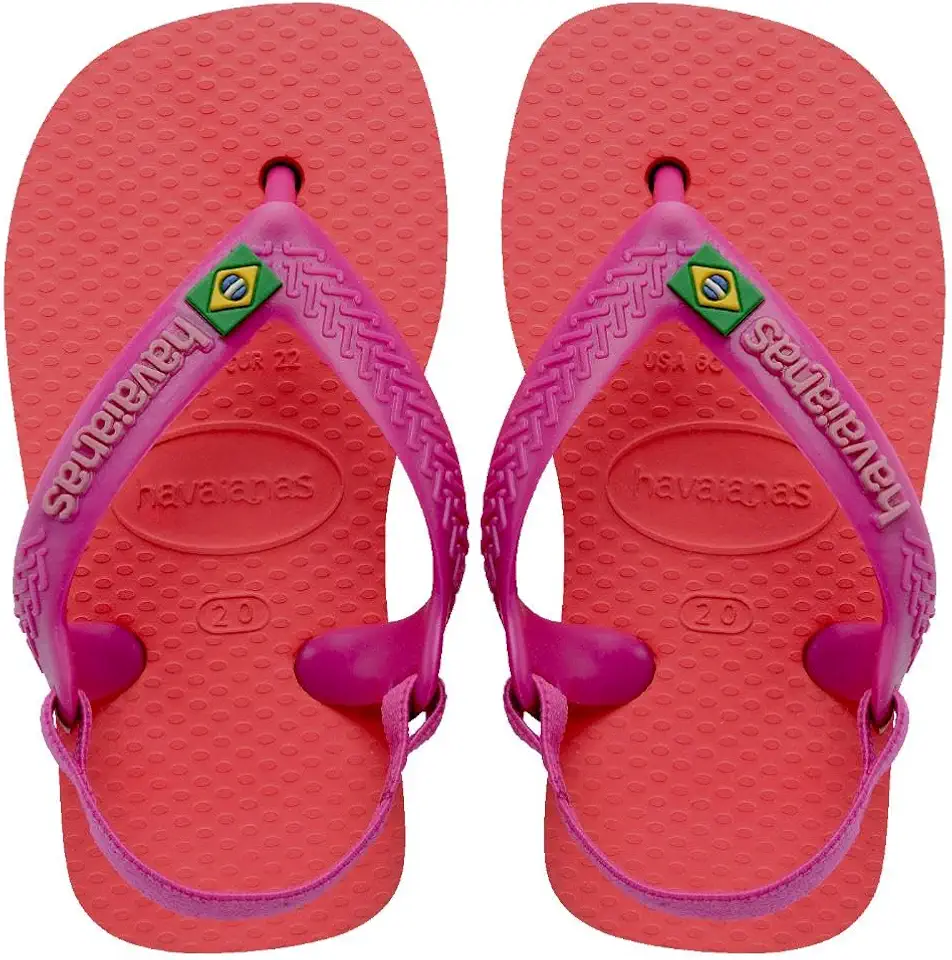 Chinelo Havaianas Baby Brasil Logo Rosa Cristal