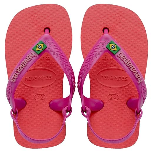 Chinelo Havaianas Baby Brasil Logo Rosa Cristal