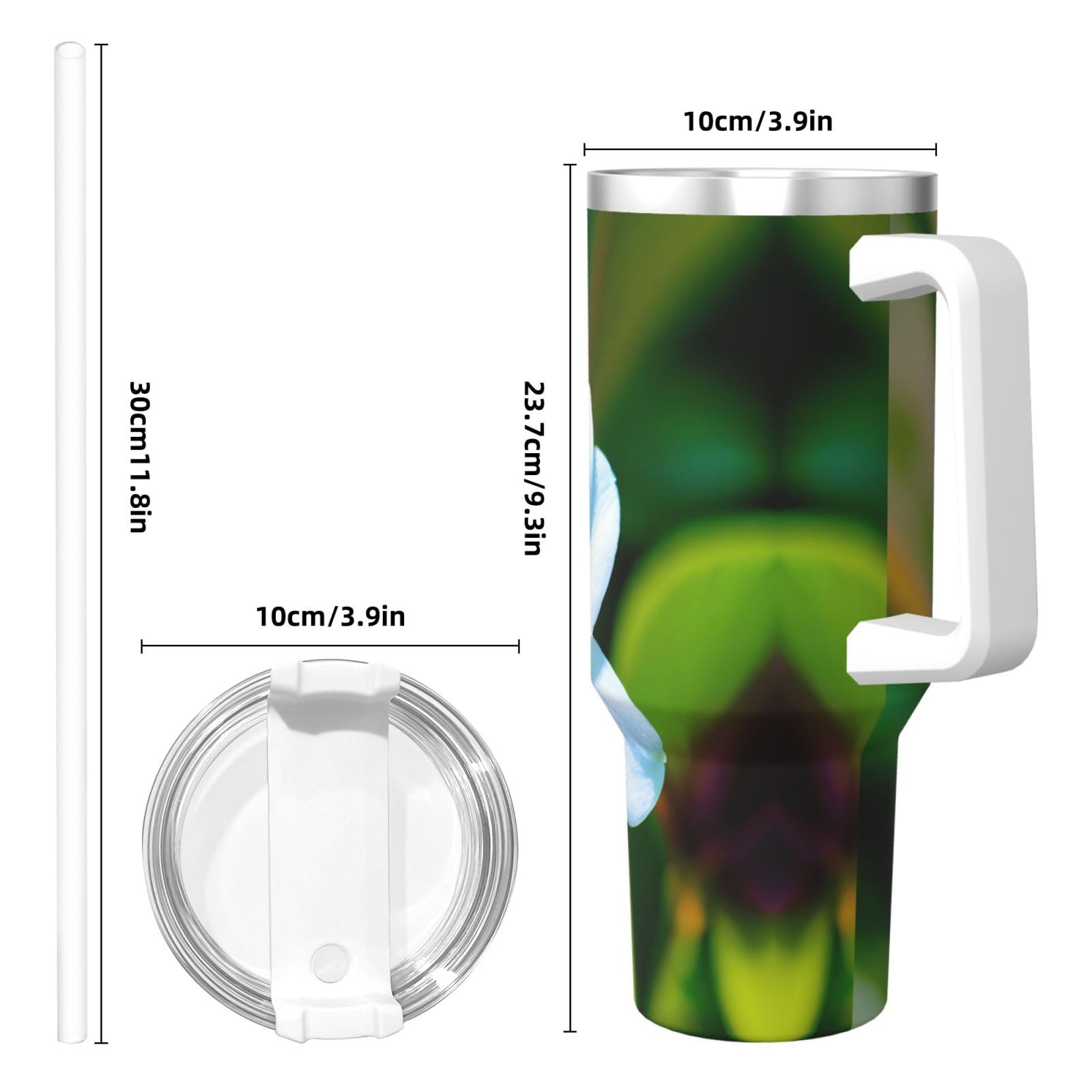 Hawaii Flower 1 Wasserflasche aus Edelstahl, doppelwandig, isoliert, mit Griff und Strohhalm-Deckel, 1,2 l