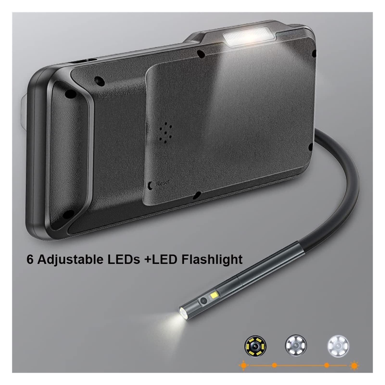 KOHARA Endoscopio 1080P 5 "Schermo IPS 5mm Dual Lens Endoscopio Telecamera di ispezione Periscopio Impermeabile 5m 7 LED Microfono Incorporato 32GB