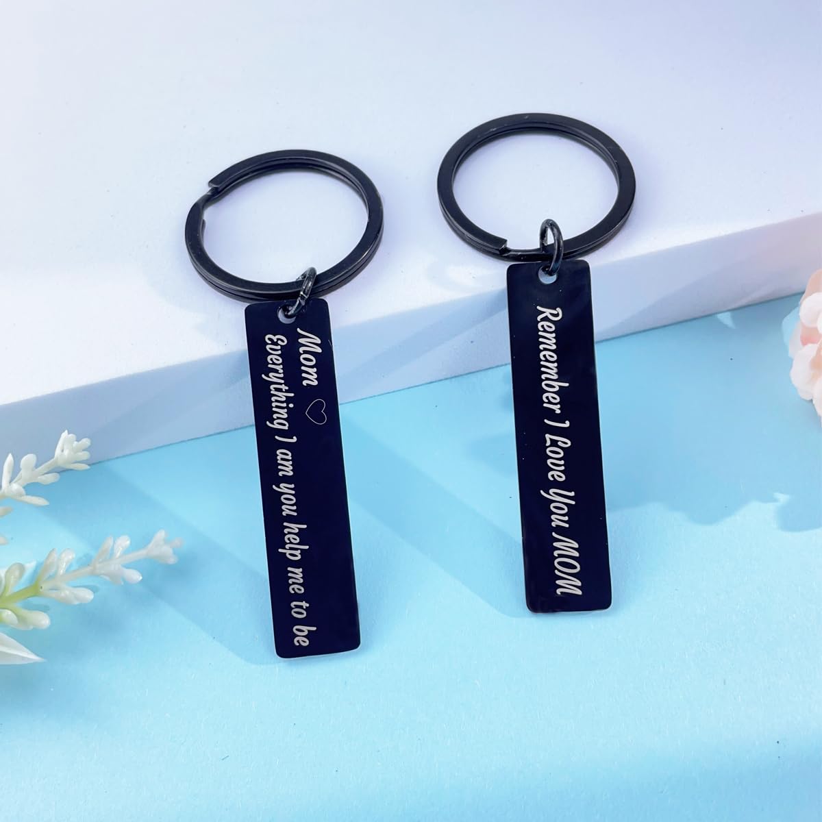 Customized Keychain with Picture, Calendar, Spotify code, Text Engraved, Dog Tag Personalized Photo Keychain (birth flower with name & stone)