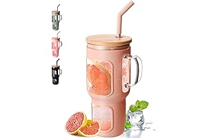 COMOOO 40oz Glass Tumbler with Handle