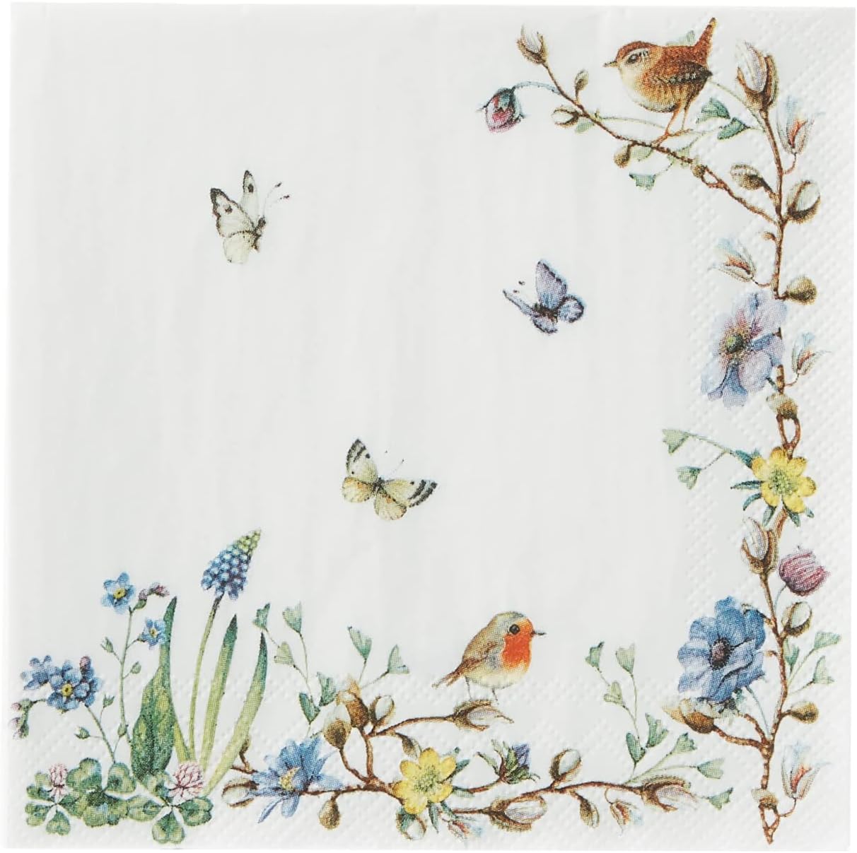 Boston International C860400 IHR 3Ply Cocktail Beverage Paper Napkins, Easter Flowers Amazon