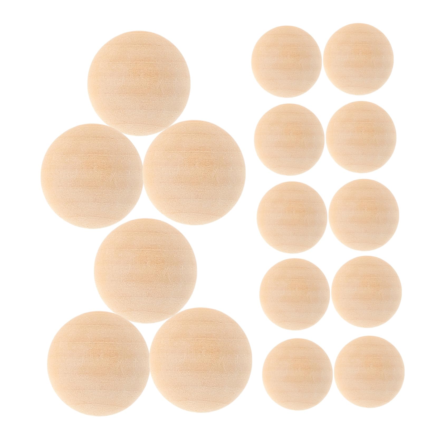 Lurrose 300pezzi Half Wooden Beads Unfinished Craft for Jewelry Making Natural Wood Hemisphere Beads for Bracelets Necklaces and Home Decor