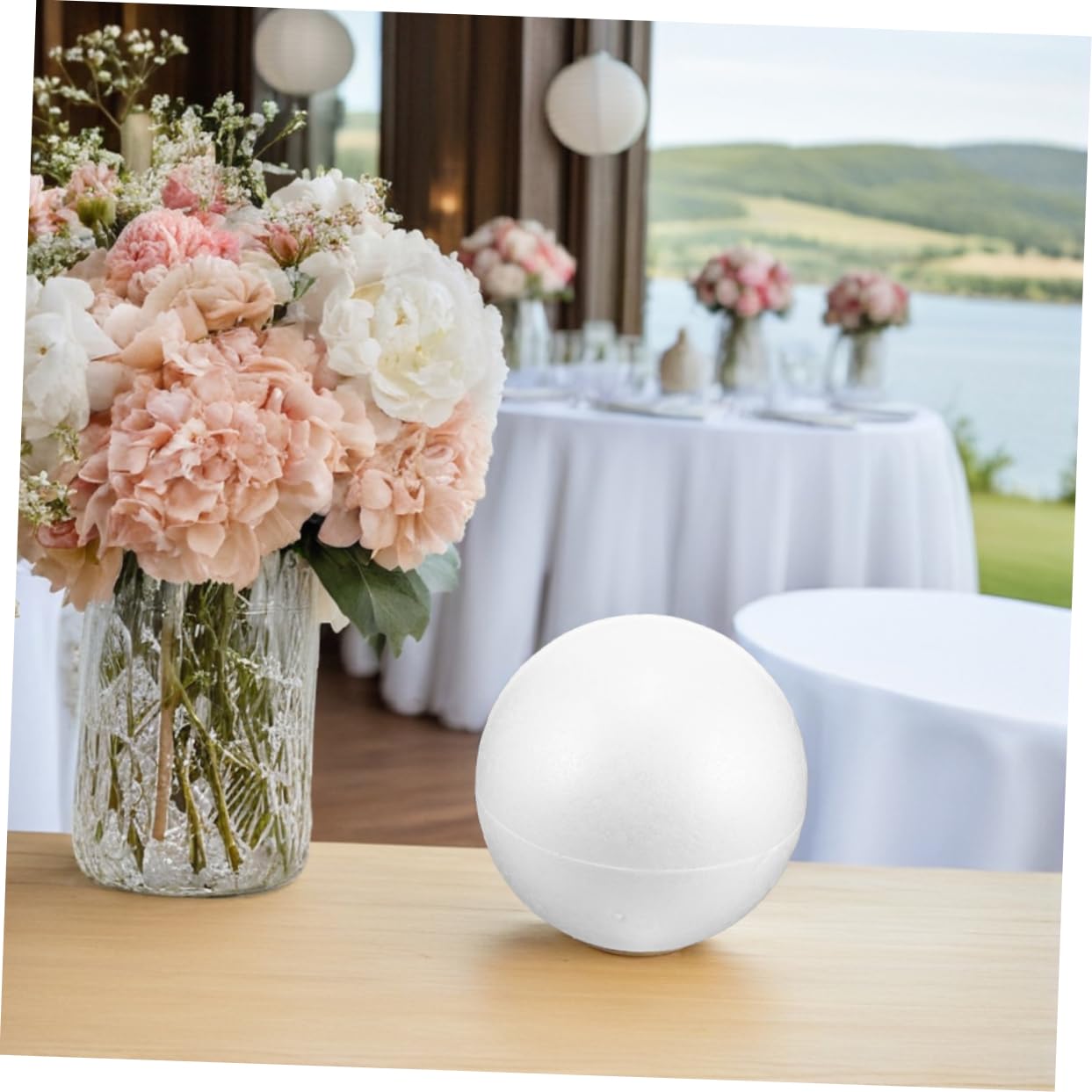 EXCEART 3pezzi Palline Decorative in Polistirolo Espanso Forme Cavi per Artigianato Fai da Te Decorazioni per Casa e Progetti Artistici Leggero e Staccabile