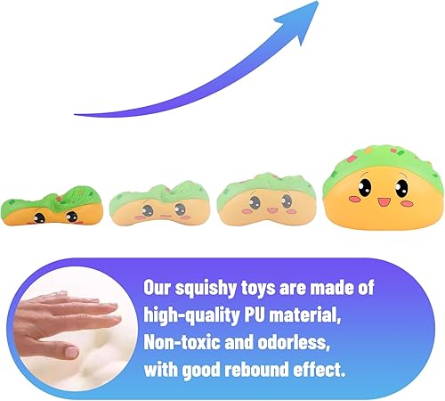 Miniatura 2 de Anboor - Peluche con forma de taco, lento, de levantamiento lento, juguete para niños, suave, forma de tacos mexicanos, perfumados, alivio del