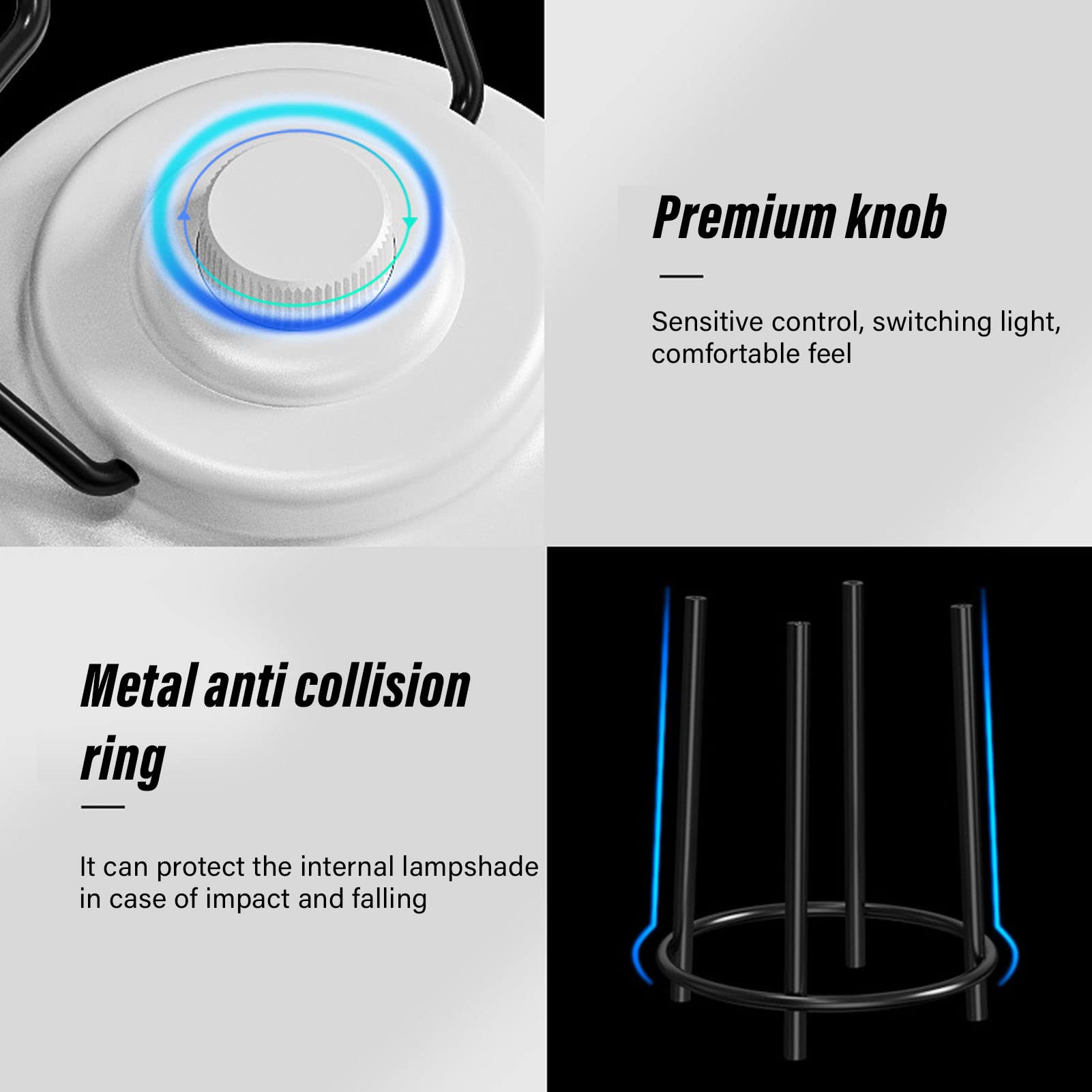 Linterna LED para Camping, Diseño Retro Superbrillante con Atenuación Continua para Acampar Al Aire y Emergencias, 8000 MAh, 6 W