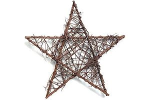 Handcrafted Natural Festive 12-Inch Star Grapevine Wreath
