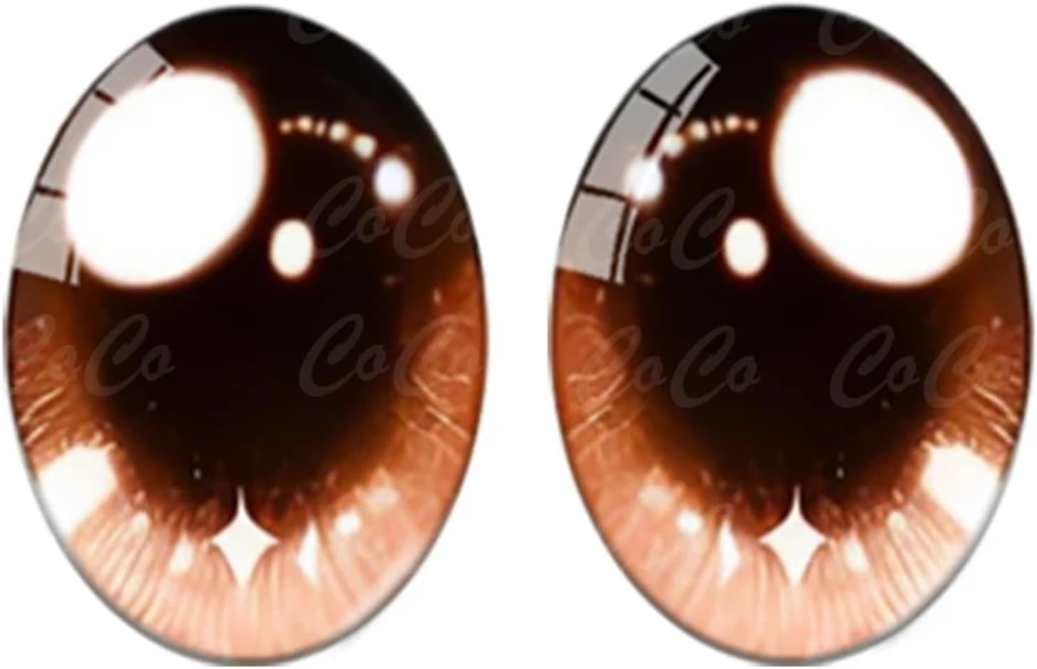 5 Pairs Glass Doll Eyes Oval Cabochon for DIY Crafts Vivid Pupils Flat Back