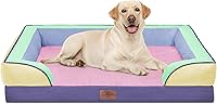 Vista 171 de Comfort Expression - Cama ortopédica para perros extragrandes, 42 x 30 pulgadas, cama impermeable y de apoyo de espuma con cojines removibles, sofá