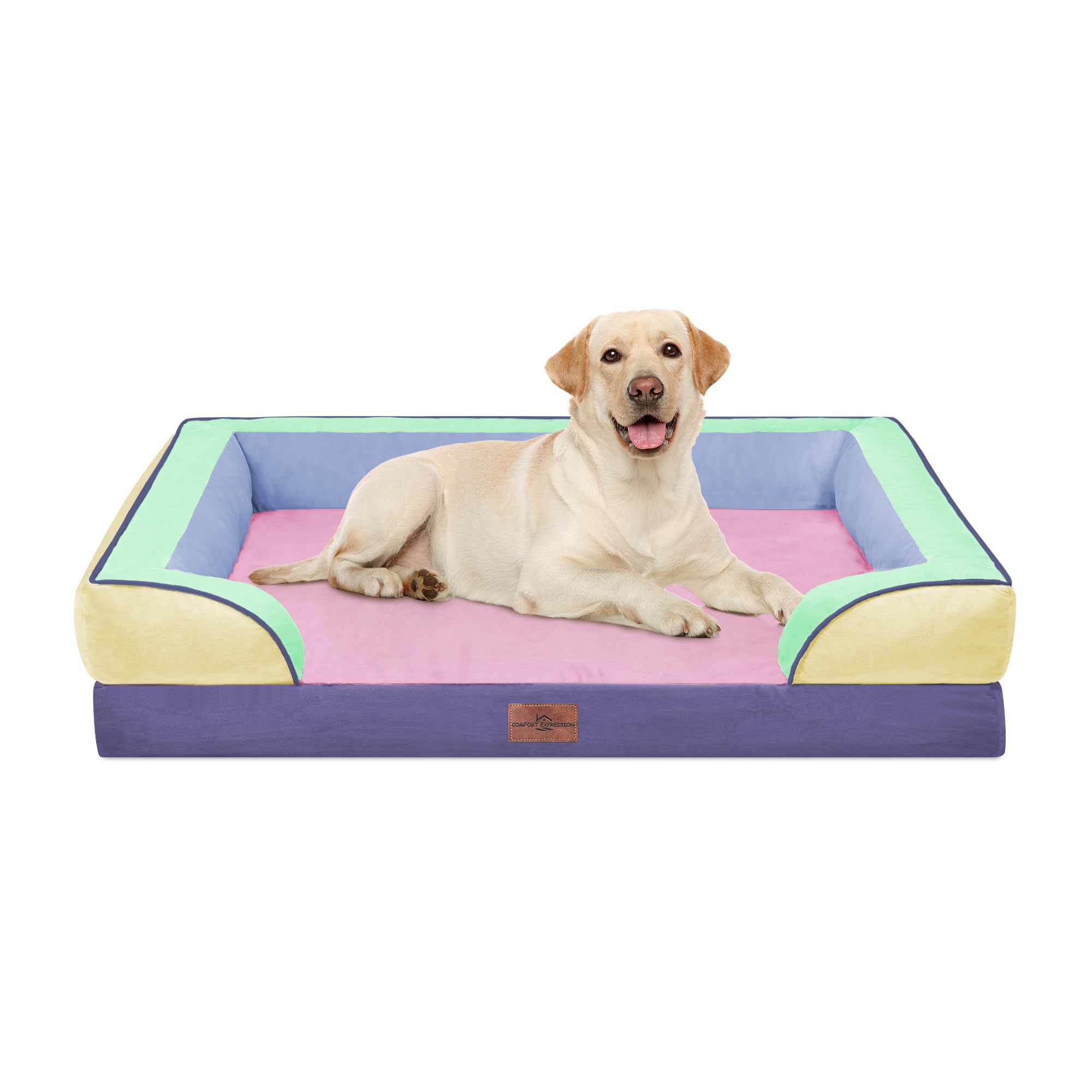 Comfort Expression Orthopedic Dog Bed for Extra Large Dogs with Bolster