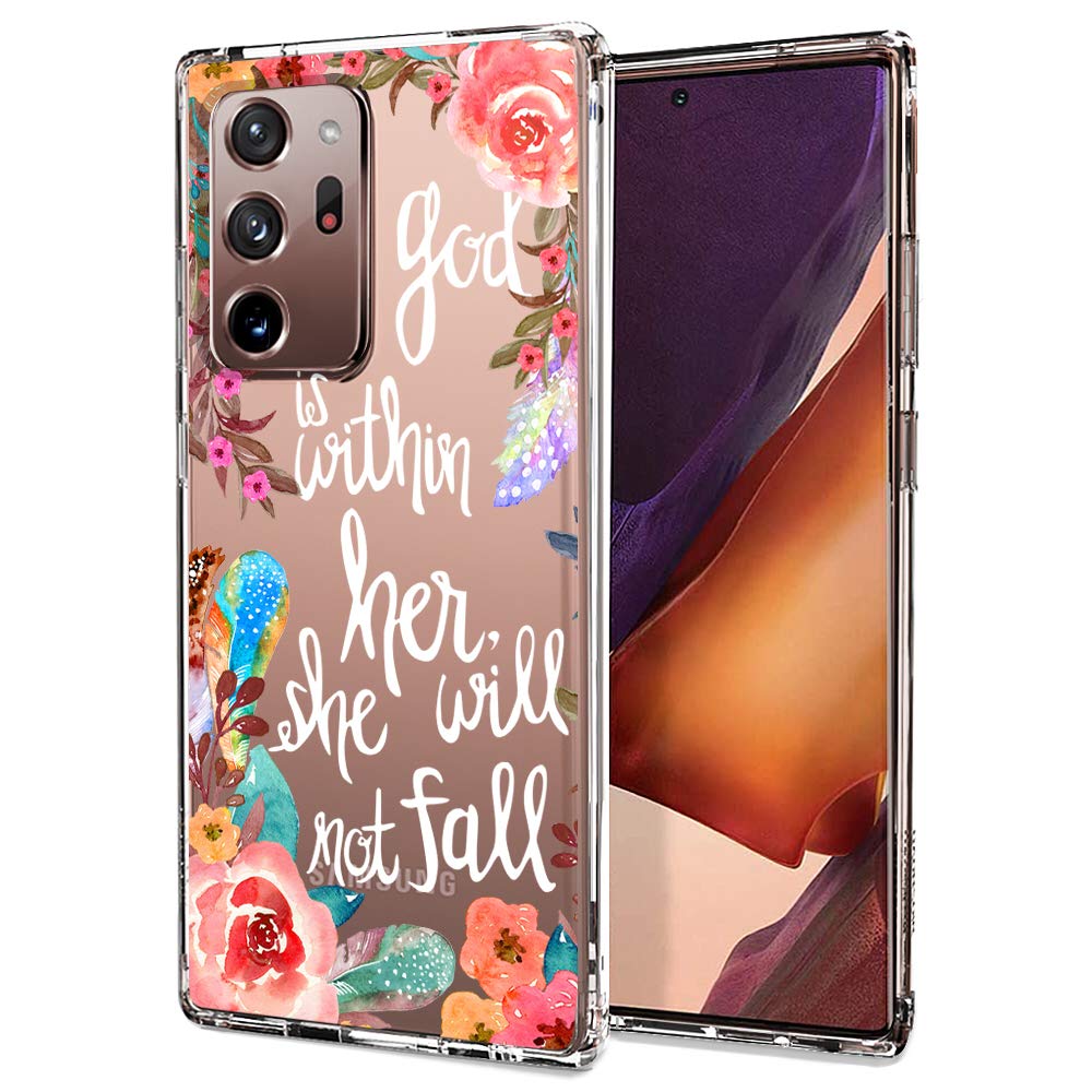 MOSNOVO Designed for Galaxy Note 20 Ultra Case, [6.6 FT Military Grade Drop Protection] Clear Shockproof Phone Cover for Samsung Galaxy Note 20 Ultra 5G - Flower Floral Bible Samsung Galaxy Note 20 Ultra Flower Floral Bible