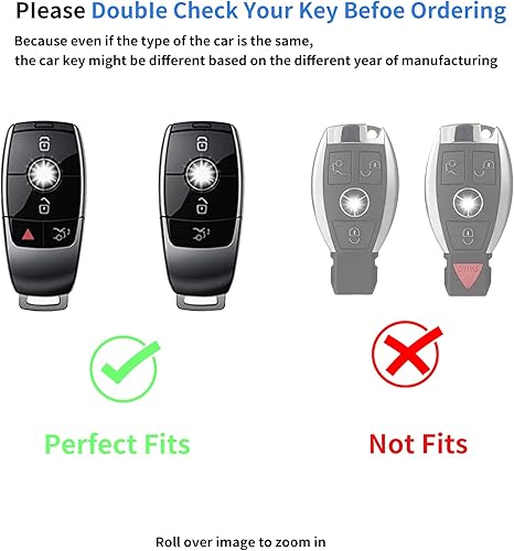 Miniatura 2 de Funda para llavero de TPU adecuada para Mercedes Benz Clase S 2018-2021, Clase E 2017-2021, Clase C 2019-2021, Clase C Clase G