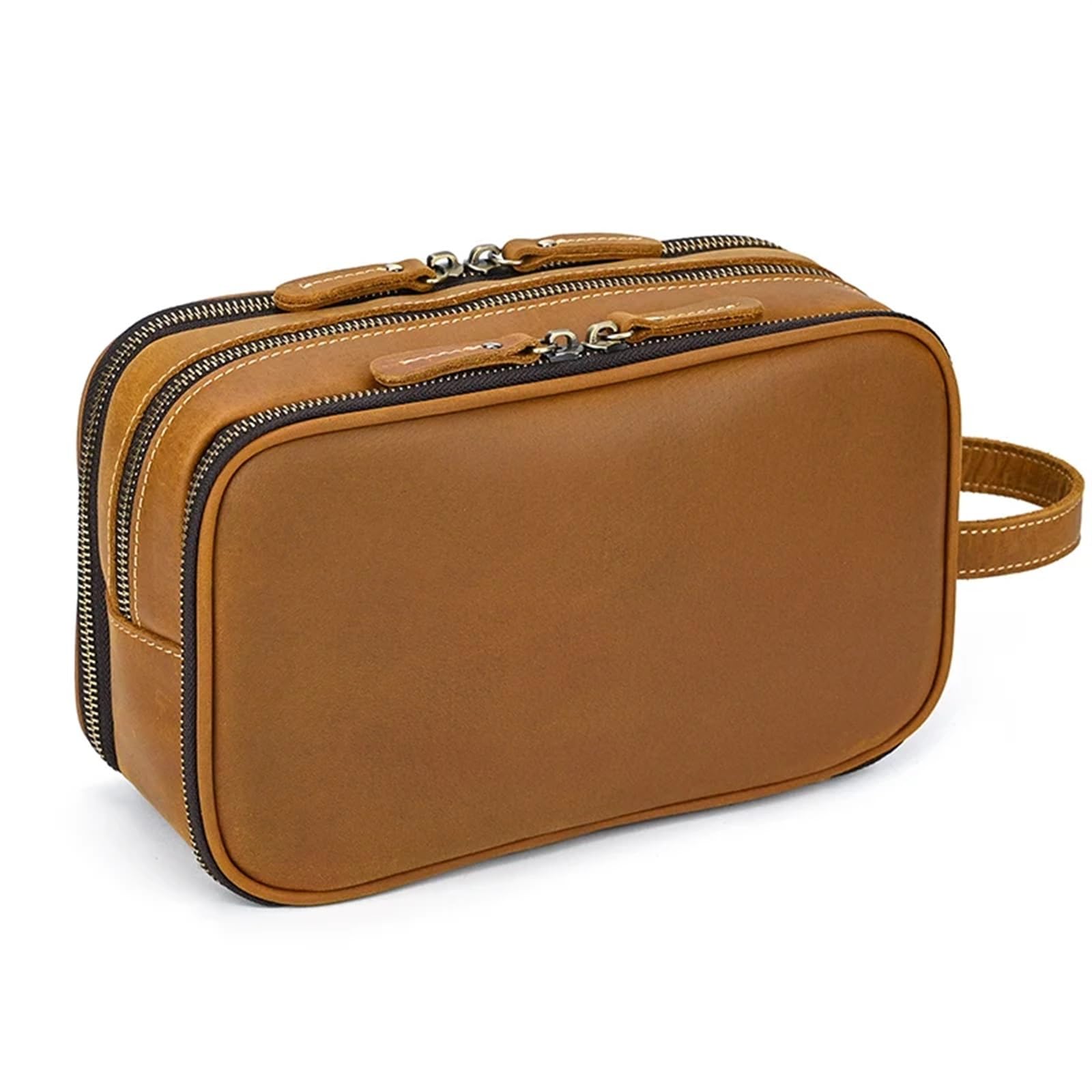 Borsa Trucco Professionale Borsa for cosmetici Custodia for doccia portatile for trucco da uomo in vera pelle viaggio impermeabile per viaggio trucco organizzazione beauty(Red(30CM))