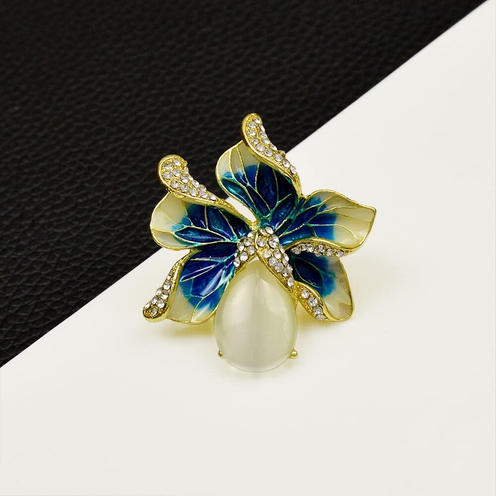 Brooch Broche de Cristal for Mujer, broches de Flores de Diamantes de imitación for Mujer, Broche de Moda esmaltado, Accesorios de Boda