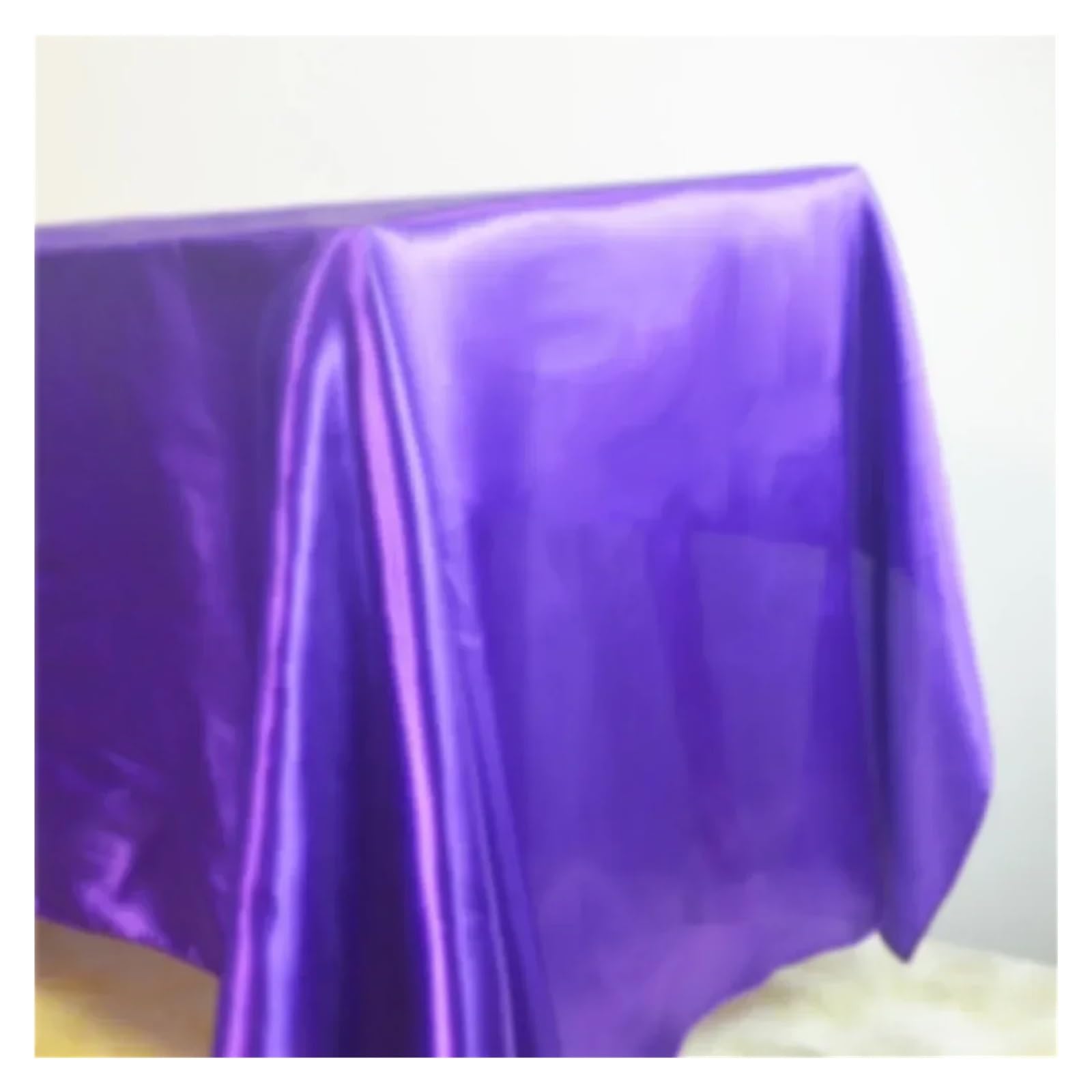 LOPJGGYF 145x180cm Rectangle Satin Tablecloth Overlays Wedding Mariage Party Decoration Restaurant Dining/Coffee Table Cloth for Wedding Banquet Party Events(Purple,145x180cm-57x71inch)