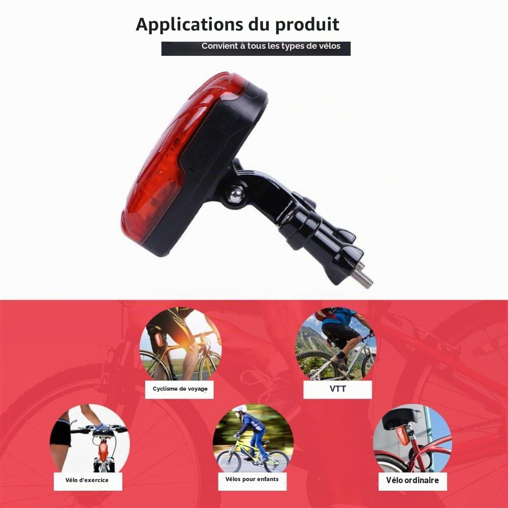 4G Traceur GPS Vélo Feu Arrière Vélo 2 en 1 Antivol Suivi en Temps Réel Tracker GPS Enfants Étanche Traqueur Alarme SOS Alarme de Survitesse Contrôle APP et SMS TK906