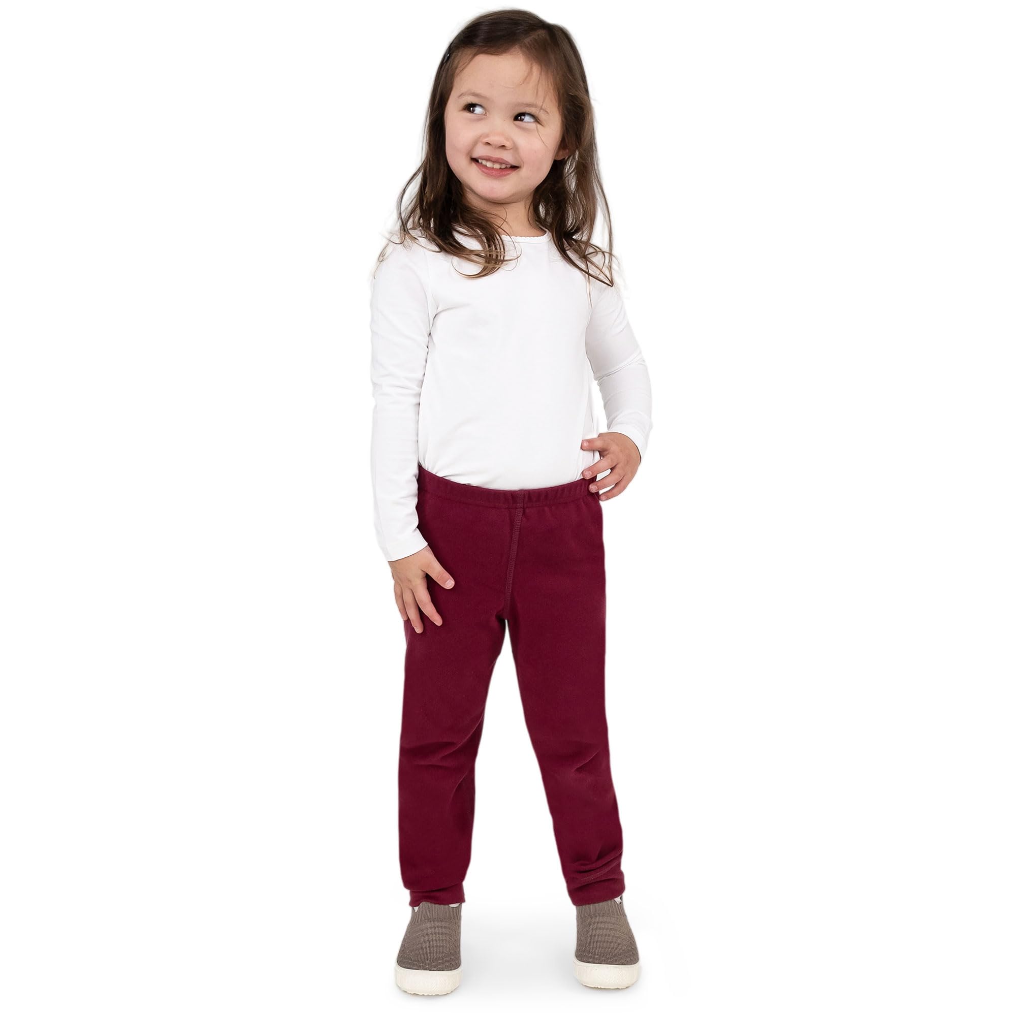 JAN & JUL Kids Thermal Base Layer Pant for Girls (Mulberry, Size 8Y)