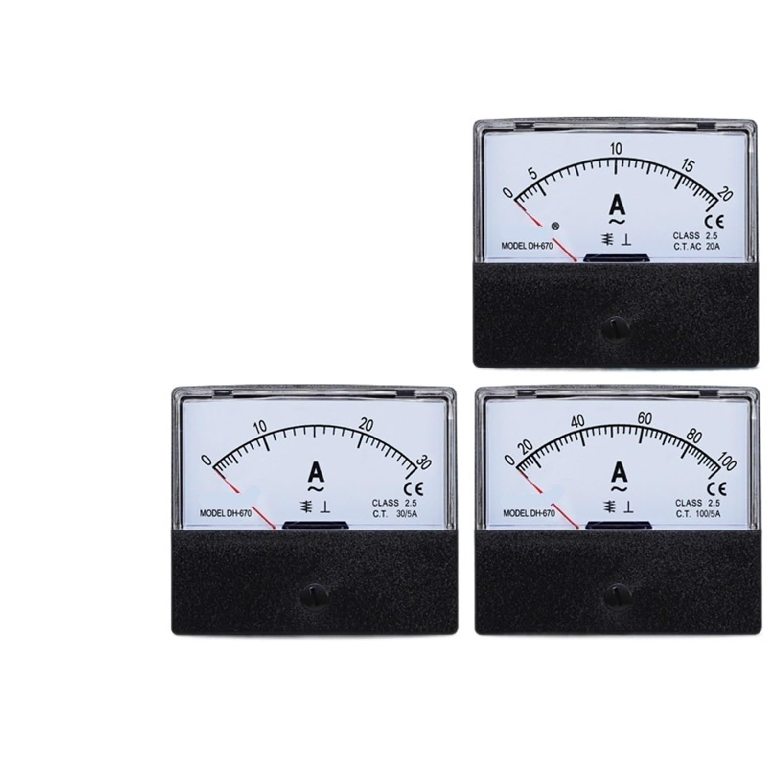 Medidor de corriente CA DH-670, puntero de panel, 1A, 2A, 3A, 5A, 10A, 15A
