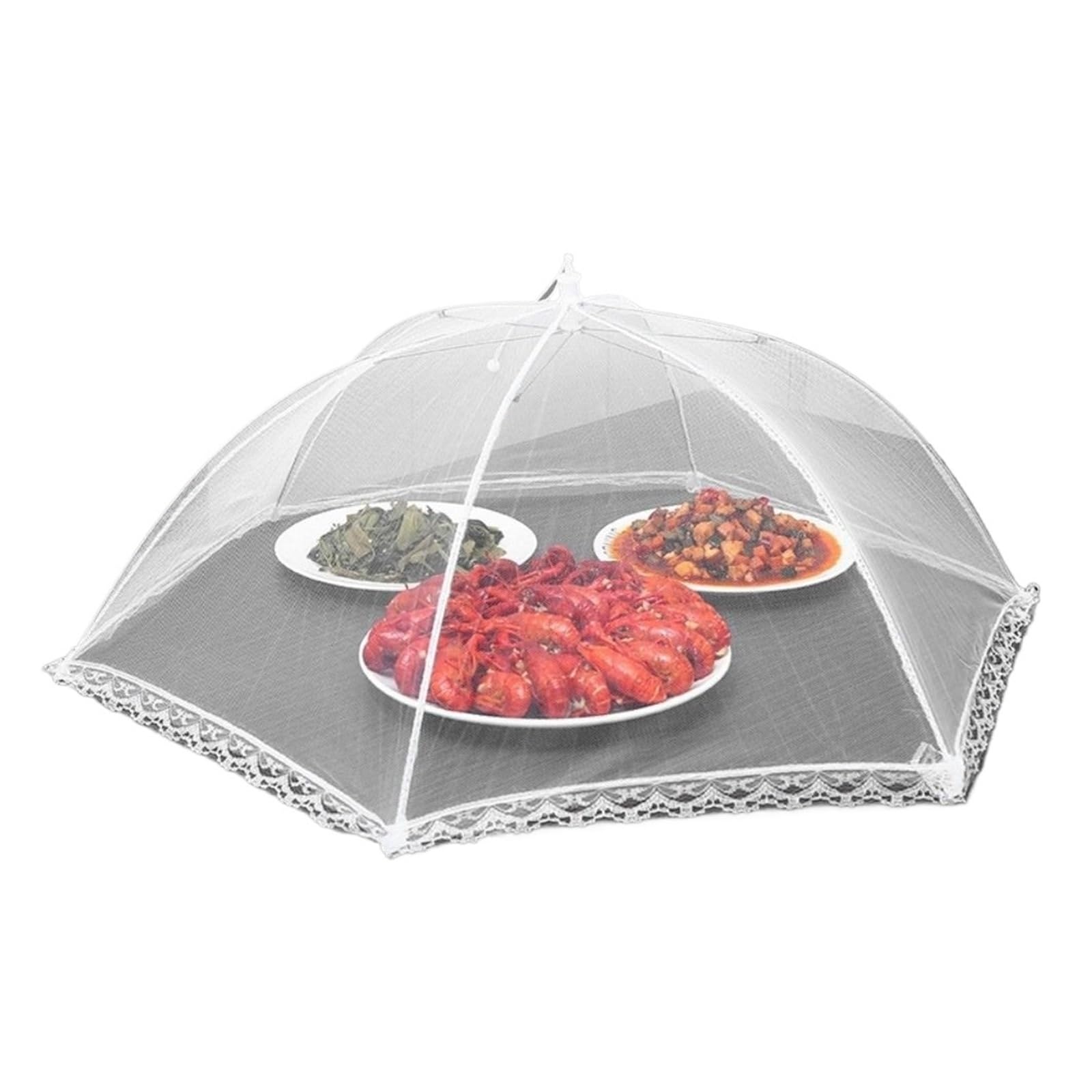 Netzabdeckung für Lebensmittel, Regenschirm-Lebensmittelabdeckung, atmungsaktives Mesh, faltbares Insekten-Picknicknetz, mehrere Größen(60x40cm)