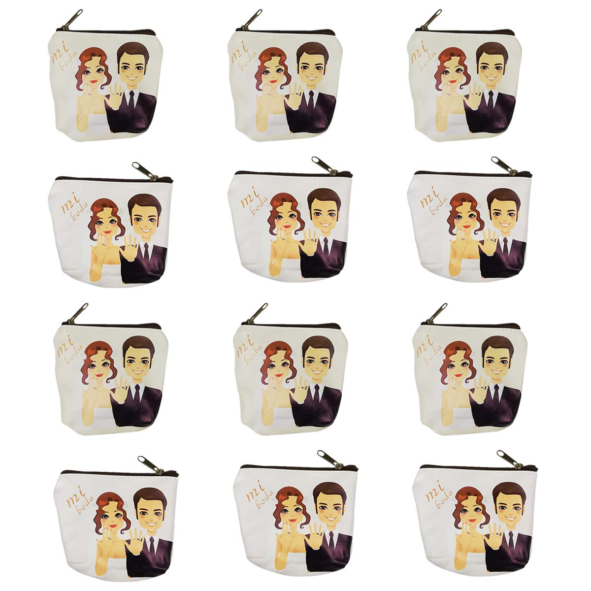 12 Piezas,Monedero Regalo Boda,Detalles Boda para Invitados Originales,Regalos Boda para Invitados,Comunion Regalo,Recuerdos de Boda,Boda,Bautizo,Cumpleaños,Fiesta-Trapecio Sonreir