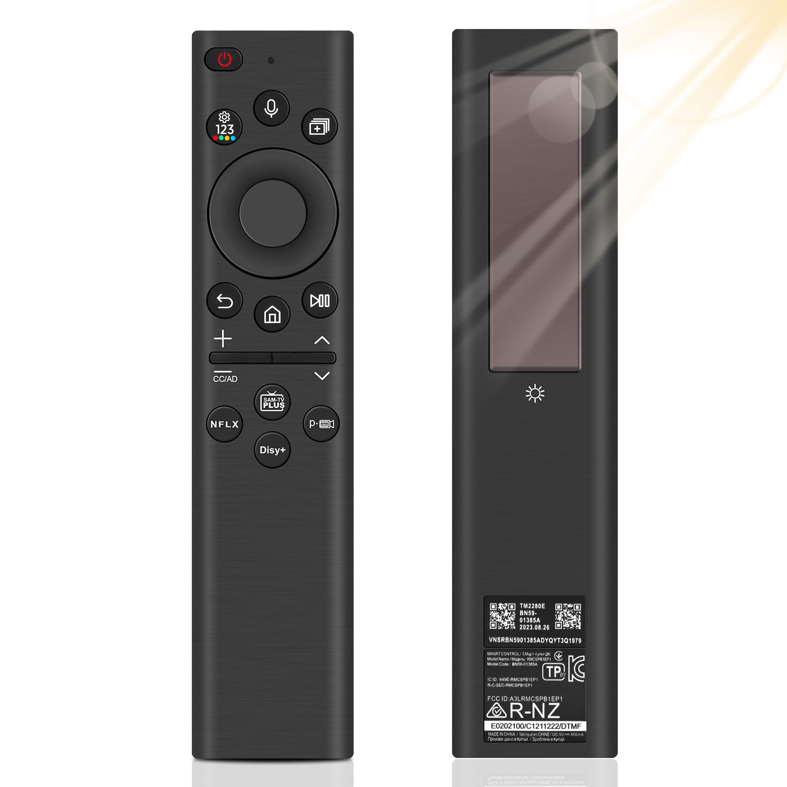 Telecomando Solar Vocale per Samsung, BN59-01385A Solar Charging Telecomando vocale per Sam-Sung Smart TV, telecomando solare di ricambio compatibile con Samsung 2021-2023 Smart TV 4K HD TV