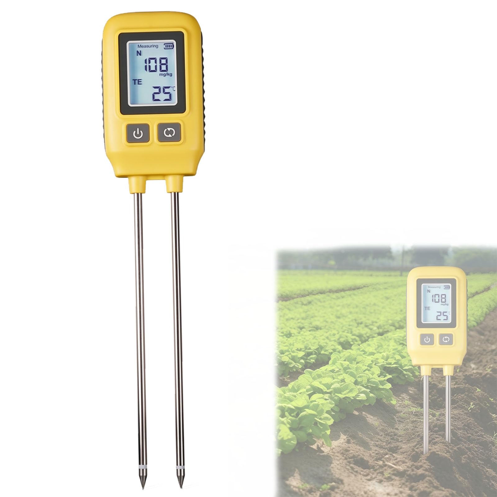 4 w 1 Npk tester gleby, cyfrowy tester gleby, azotu, fosforu, potasu i temperatury do składników odżywczych w ogrodzie, trawnika, pielęgnacji roślin, gospodarstwa