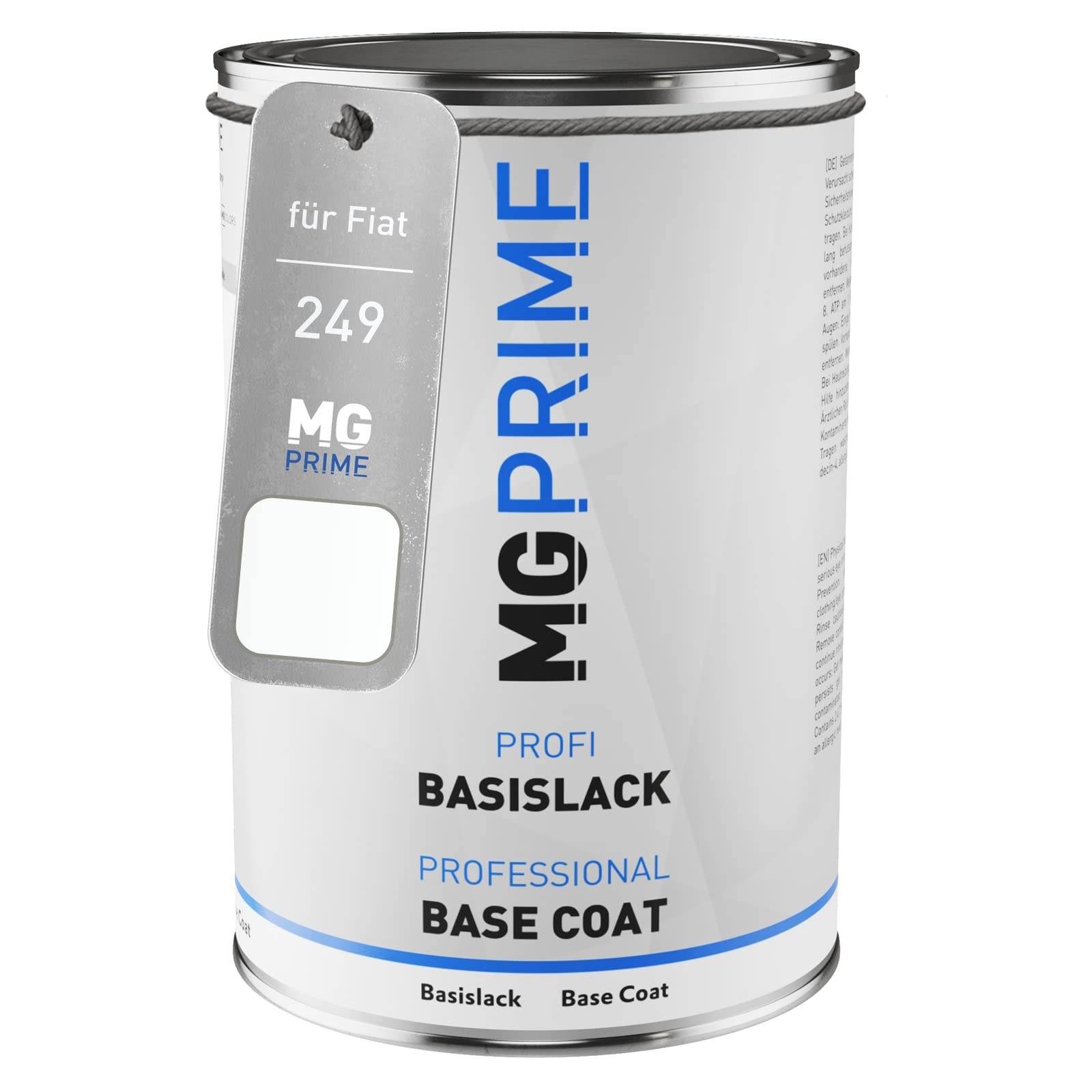 MG PRIME Vernice per auto Barattolo pronto all’uso per Fiat 249 Bianco Banchisa/Banquise Weiss Vernice di base 1,0 litri 1000ml