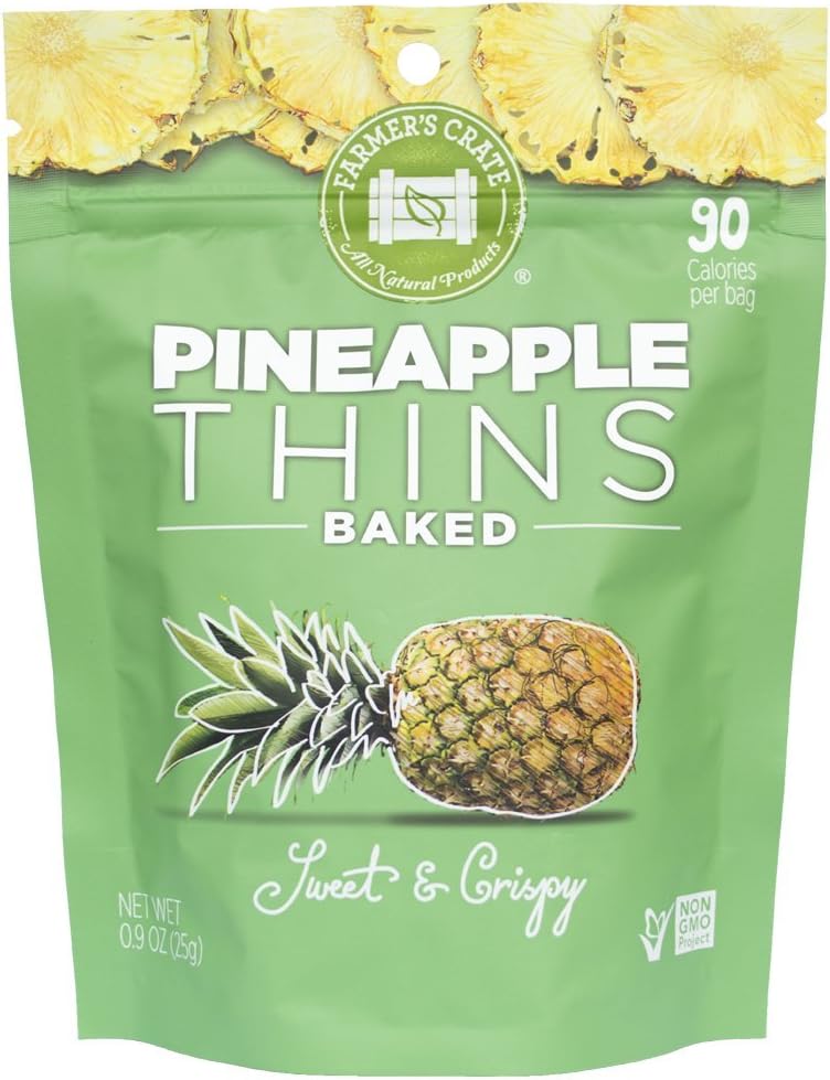 Farmer's Crate Baked Fruit Thins, Gluten Free, 8-pack (Pineapple)