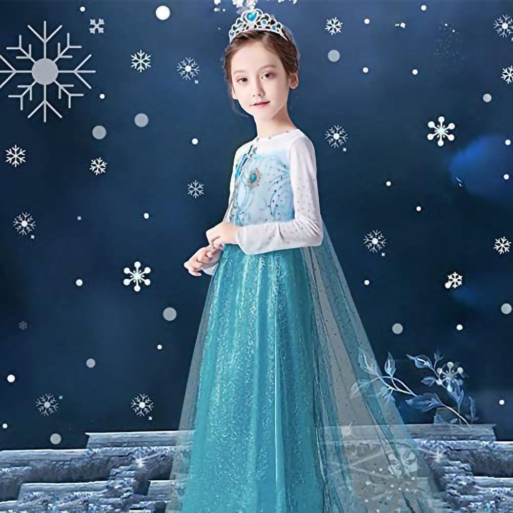 URAQT Costume Bambina, Set da Costume con 6 Principessa Accessori, Abito Fantasia Vestito per Carnevale Cosplay Party Halloween Natale