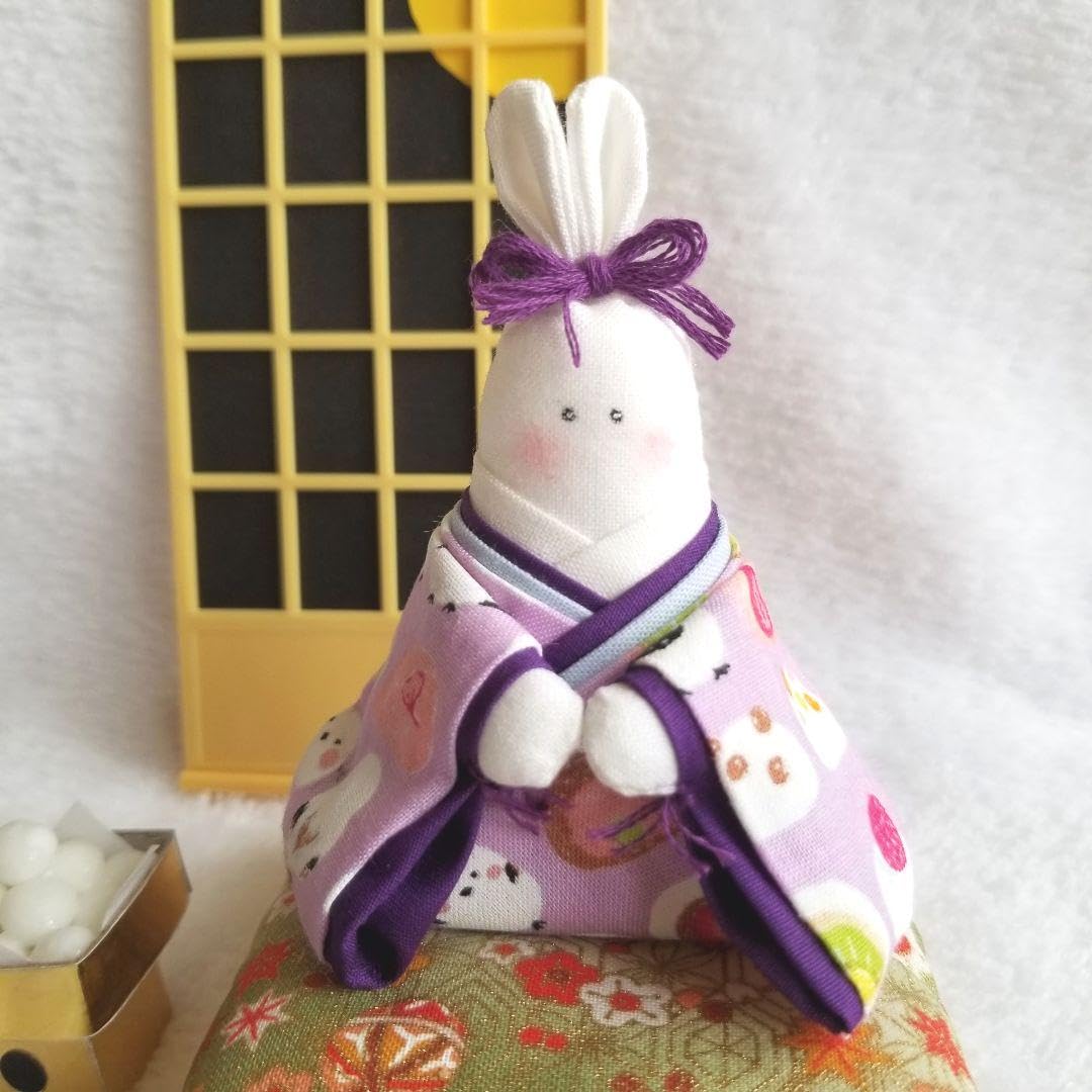 Amazon.co.jp: 着物を着たうさぎ お月見 十五夜の飾り付けに 小物付き