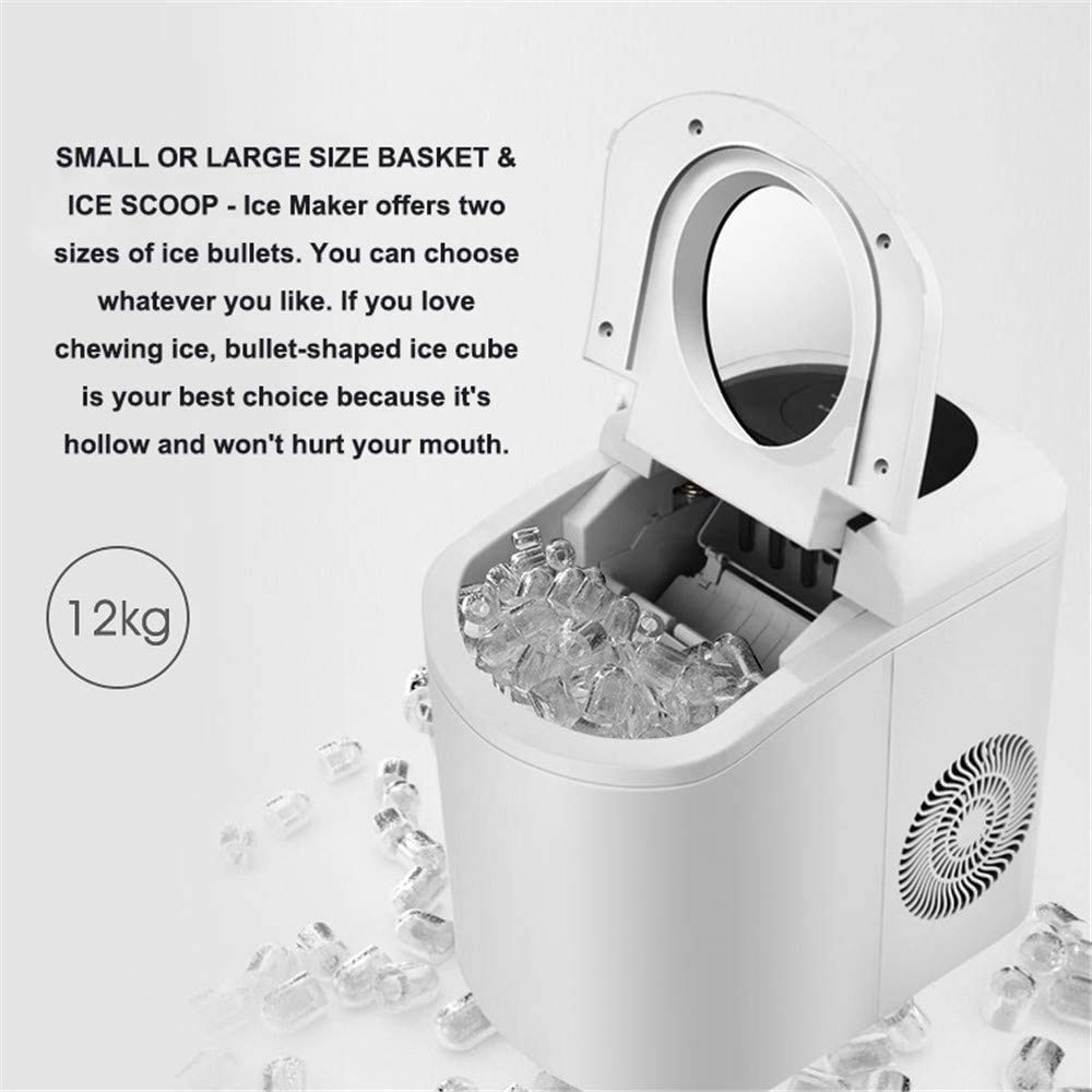 Ice Maker controsoffitto Ice Makers Portatile con Ghiaccio Cucchiaio e Carrello, 39 libbre in 24 Ore, 9 Ice Cubes for 6-8 Minuti, 1.7 Lb Ice Bagagli