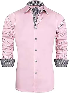 Camisa informal de manga larga para hombre, color liso, con personalidad, para jóvenes, casual, cárdigan, camisa de manga larga, tops de elastano