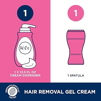 Veet Gel Hair Remover Cream, Sensitive Formula, 13.5 oz (Pack of 7)