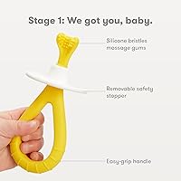 Vista 4 de Frida Baby Grow-with-Me - Juego de cepillos de dientes de entrenamiento, cepillo de dientes para bebé e infante y cepillo de dientes para niños