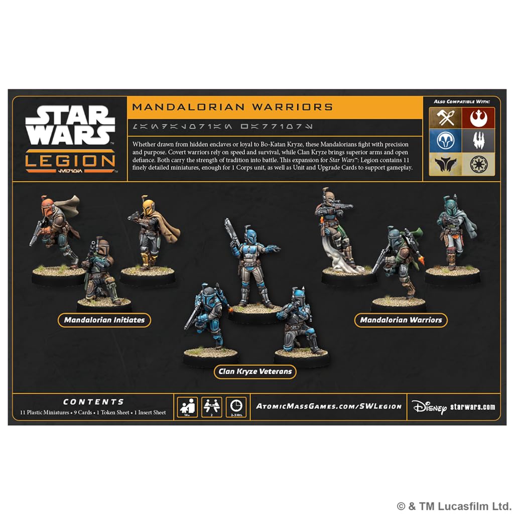 Atomic Mass Games | Star Wars: Legion Mandalorian Warriors | Rozszerzenie Do Gry Figurkowej, Rebel Alliance, 11 Figurek, Warianty Jednostek I Akcesoria | 2 Graczy