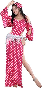 Amazon.co.jp: RIKOUZY 水玉柄 ベリーダンス衣装 ワンピース