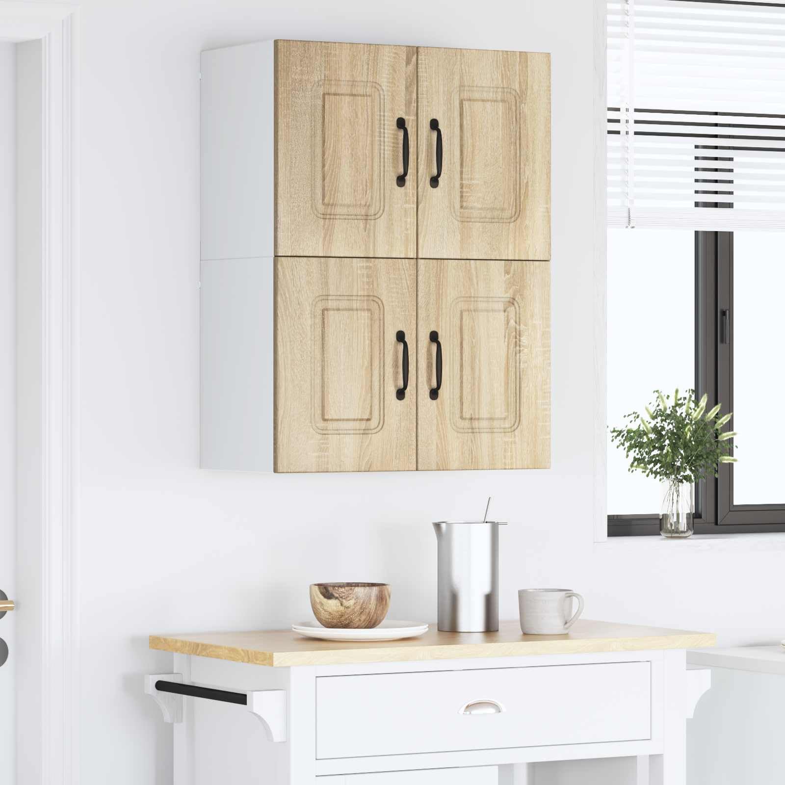 Front do zmywarki Kalmar zestaw 2 szt. dąb sonoma materiał drewnopochodny 60 x 31 x 40 cm szafka kuchenna z drzwiami i półkami do przechowywania w kuchni