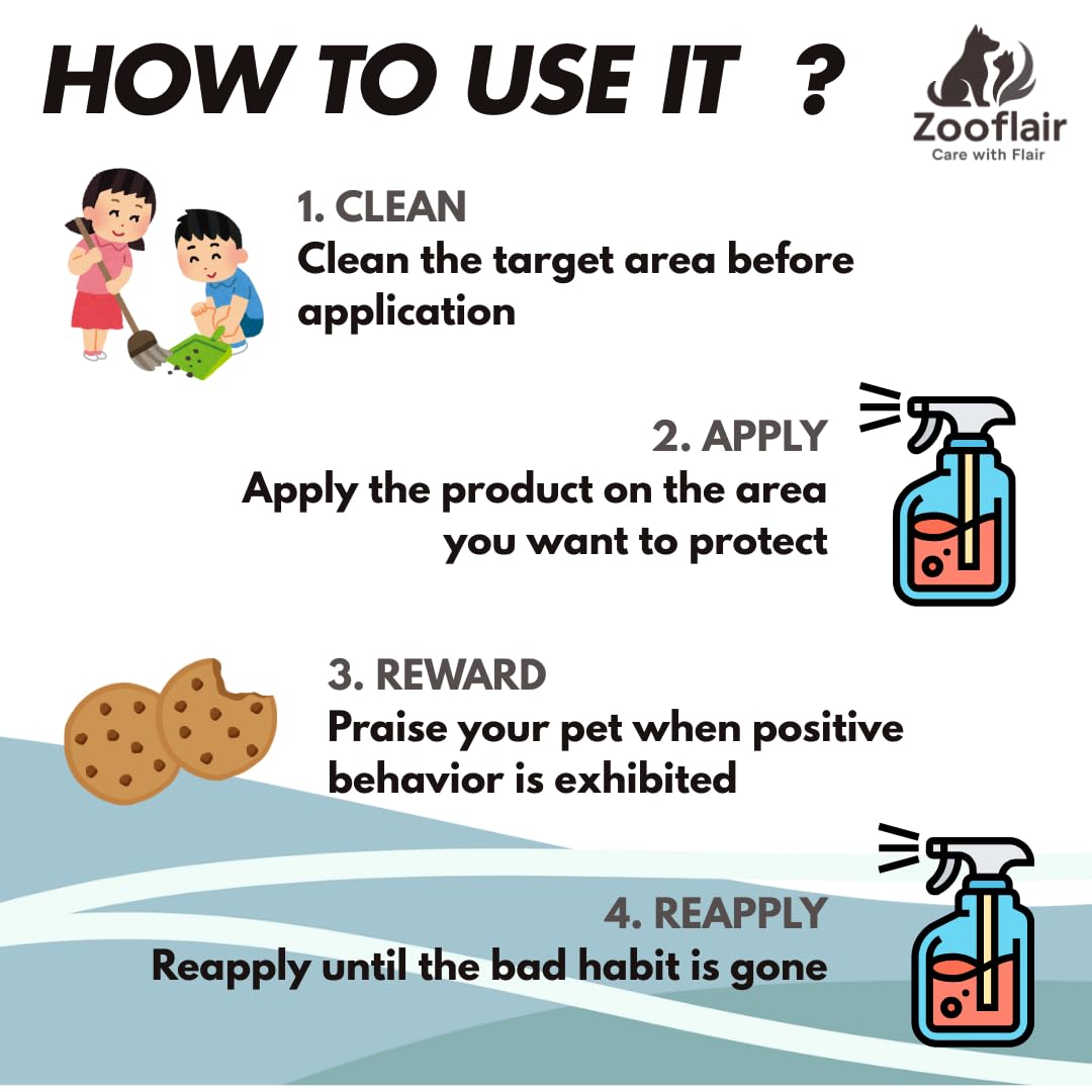 Zooflair Dog No Pee No Poop Training Spray, 500 ml, Natural Essential Oils, Alcohol-Free, Non-Toxic Indoor Outdoor Potty Training Solution 3